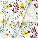 Pamut drapéria - festett virágok és levelek