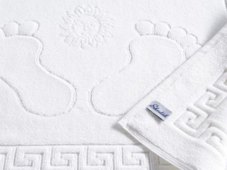 Frottír fürdőszobai szőnyeg „lábnyomok” fehér - 50 x 70