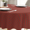LONETA dekoratív asztalterítő - piros kicsi kockás - ovális