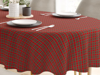 LONETA dekoratív asztalterítő - piros kicsi kockás - ovális