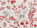 LONETA dekoratív drapéria - állatok között piros réti virágok