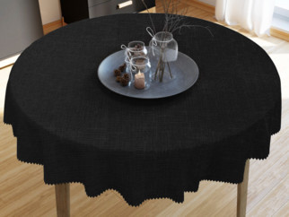 Dekoratív asztalterítő - fekete - kör alakú