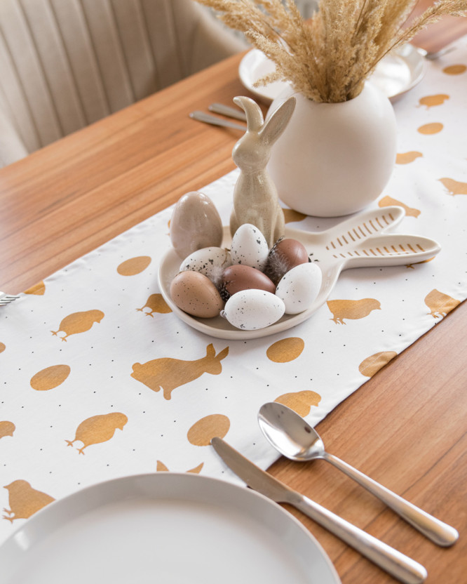 Húsvéti asztali futó - extra erős 100% - os pamut - a húsvét arany szimbólumai