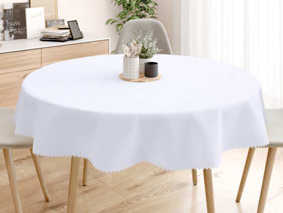Teflonbevonatú asztalterítő - fehér - kör alakú