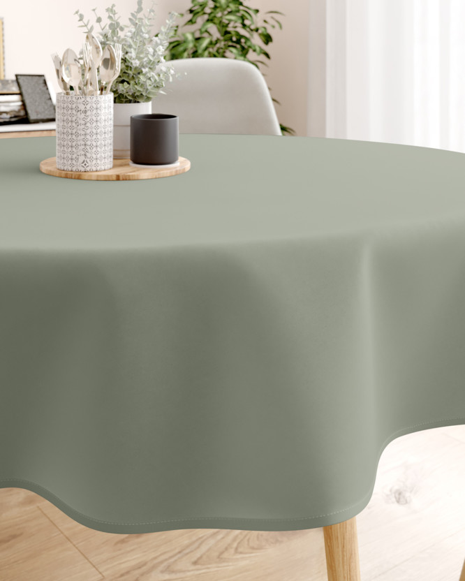 LONETA dekoratív asztalterítő - zsályaszínű - kör alakú