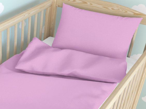 Gyermek pamut ágyneműhuzat kiságyba - rózsaszín