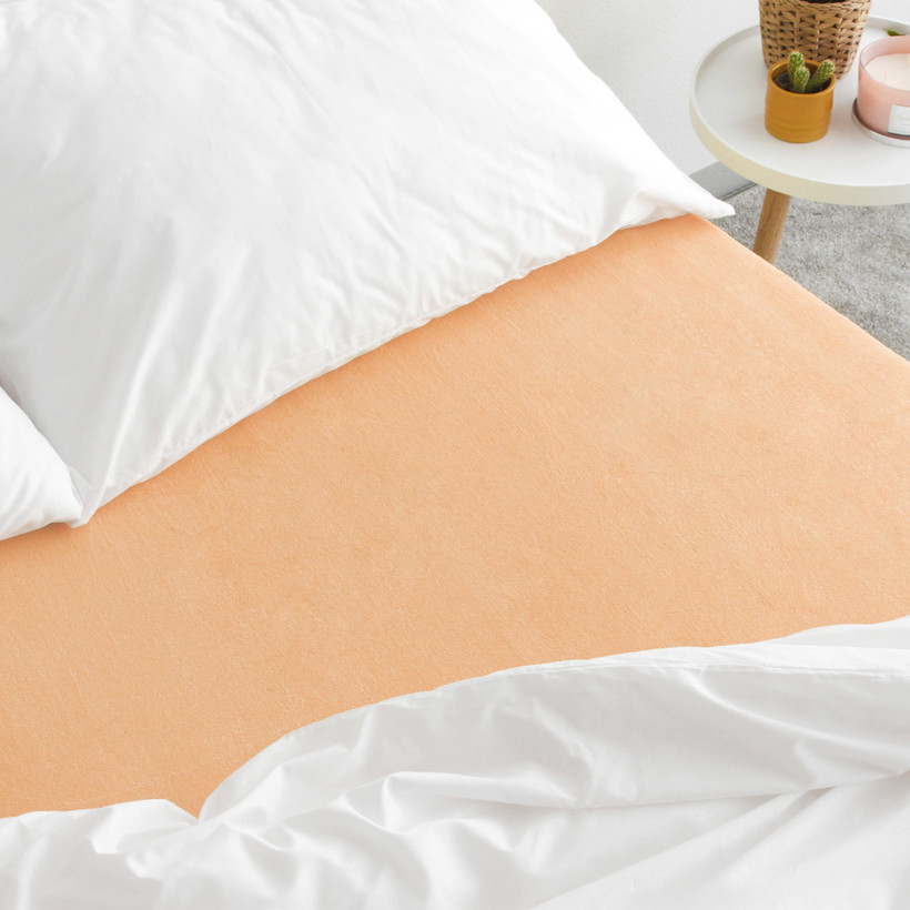 Exkluzív frottír körgumis lepedő magas matracokhoz - lazacszínű