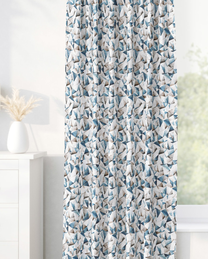 LONETA dekoratív drapéria - kék színű alakzatok