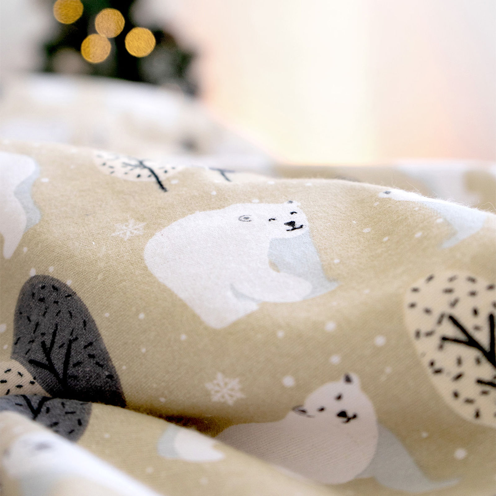 Karácsonyi flanel ágyneműhuzat - jegesmedvék