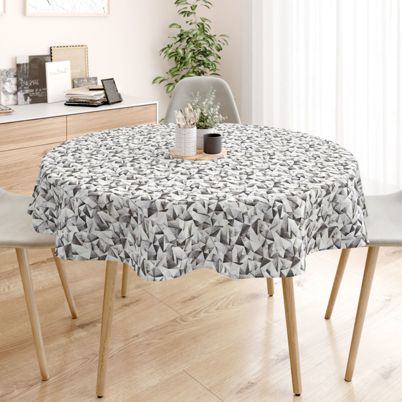 LONETA dekoratív asztalterítő - szürke színű alakzatok - kör alakú