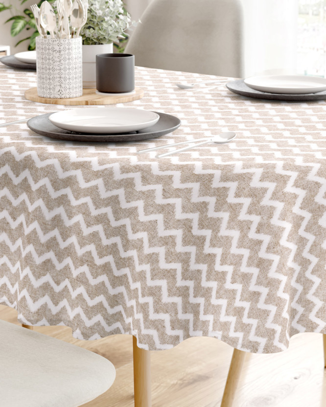 LONETA dekoratív asztalterítő - zig-zag vonalak világos alapon