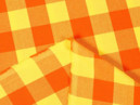 Pamutvászon KANAFAS - szélesség 150cm - cikkszám 043, sárga - narancssárga nagy kockák