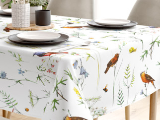 Pamut asztalterítő - színes madarak