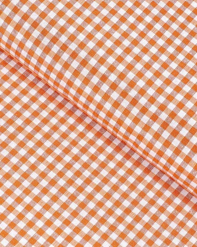 Dekoratív anyag MENORCA - kicsi narancssárga - fehér kockák