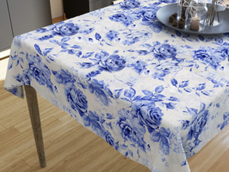 LONETA dekoratív asztalterítő - nagy kék rózsák