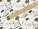 Pamut krepp anyag - cikkszám 501, szürke szamárkák - szélesség 145 cm