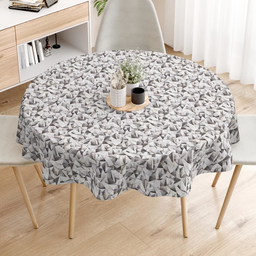 LONETA dekoratív asztalterítő - szürke színű alakzatok - kör alakú