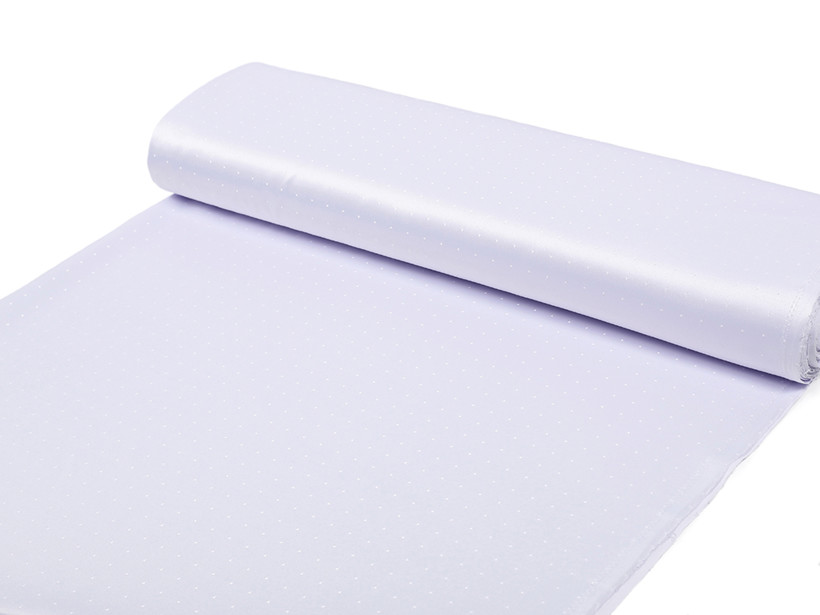Luxus teflon szövet terítőknek - fehér-halvány lila árnyalatú alapon fényes négyzetek