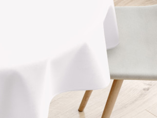 Pamut asztalterítő - fehér - kör alakú