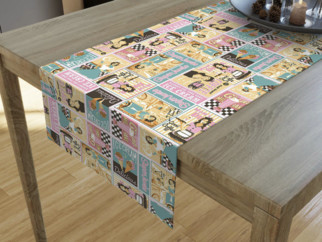 LONETA dekoratív asztali futó - retró cukrászda
