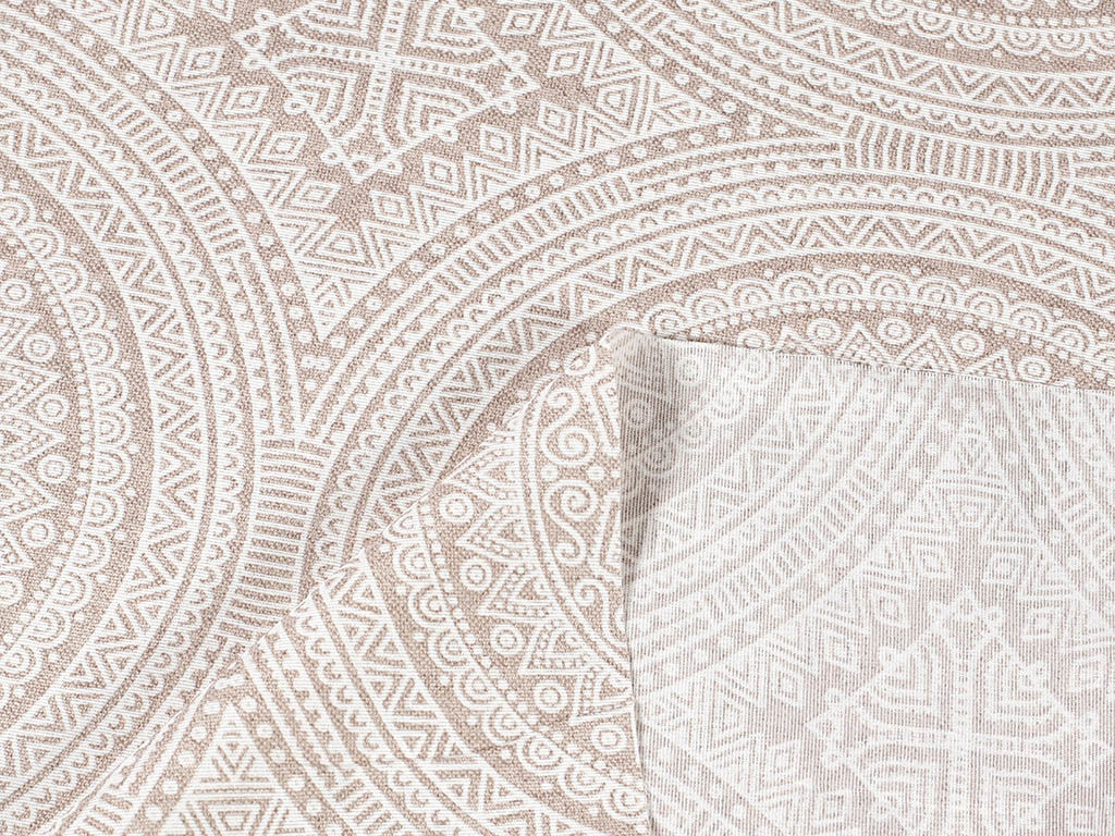Dekoratív szövet VERONA - nagy mandalák világos alapon