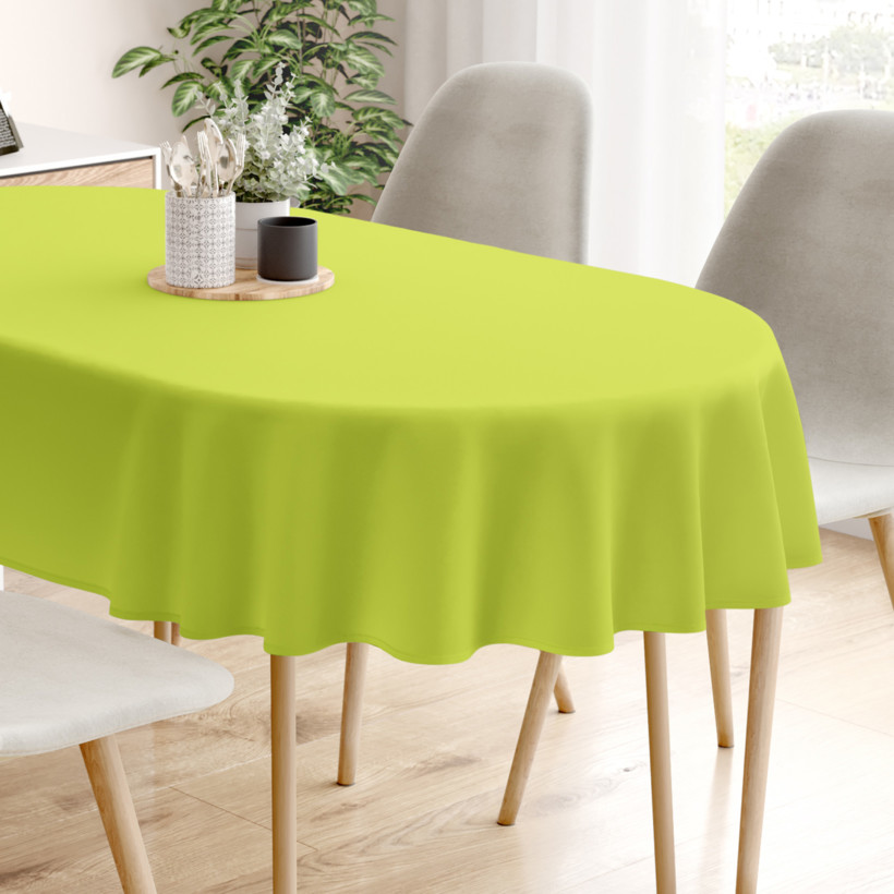 LONETA dekoratív asztalterítő - zöld színű - ovális