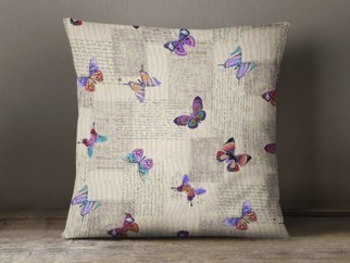 LONETA dekoratív párnahuzat - színes pillangók