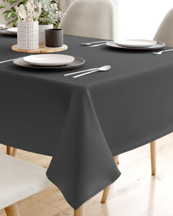 Dekoratív asztalterítő Rongo Deluxe - antracit, szatén fényű