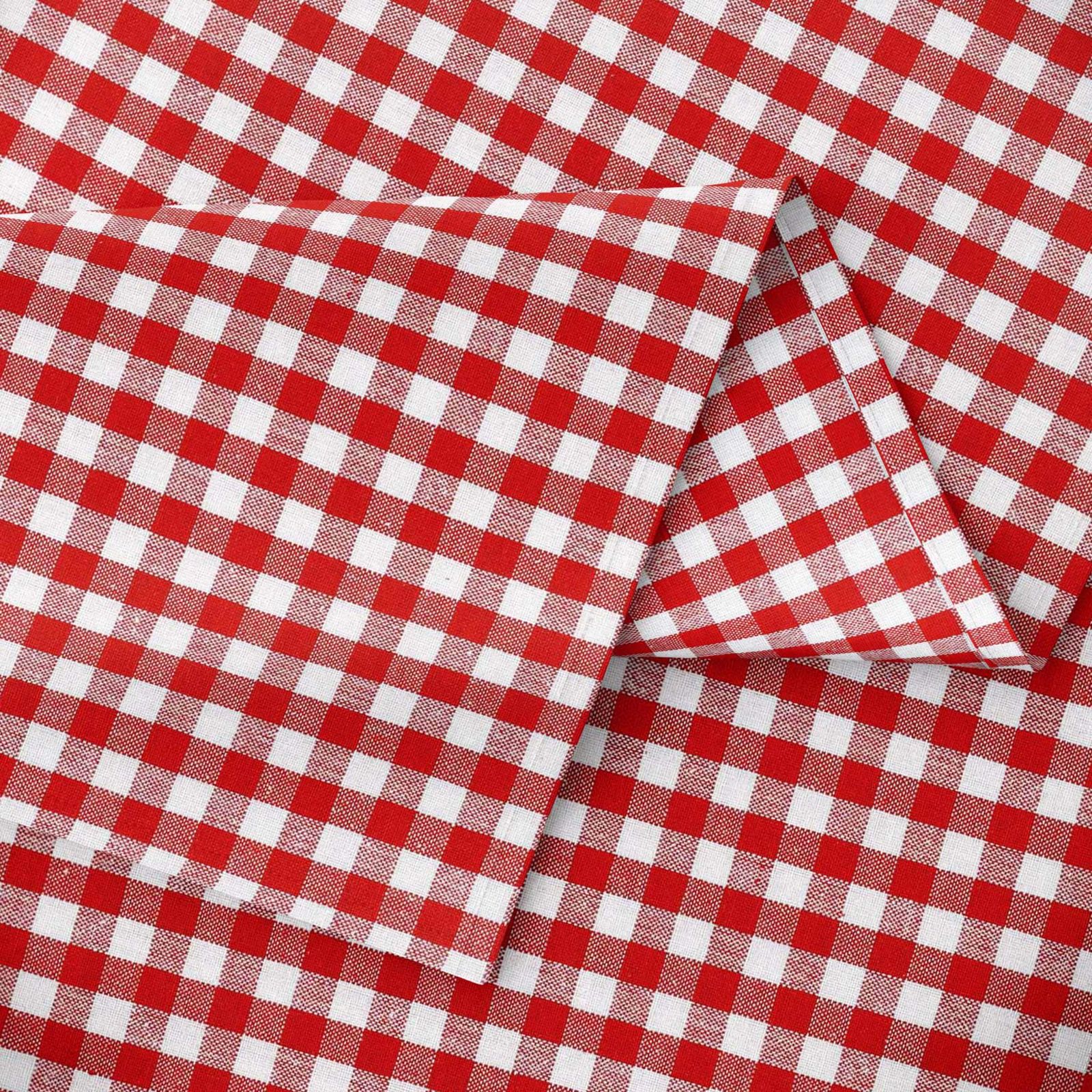 KANAFAS pamut asztalterítő - kicsi piros-fehér kockás
