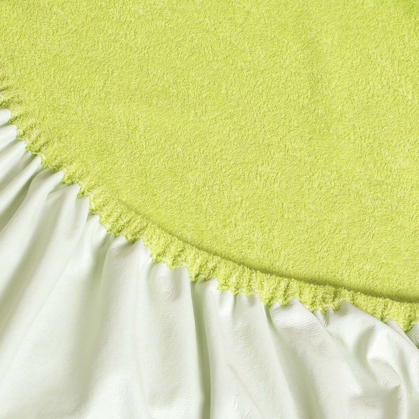 Nem áteresztő frottír matracvédő kiságyba - lime színű