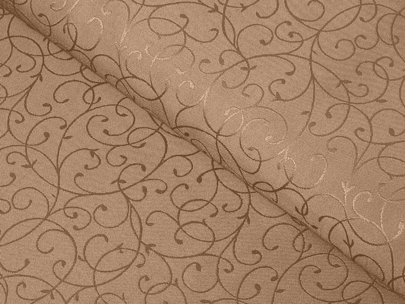Exkluzív dekoratív abroszanyag - Barna összekötő rajzolású