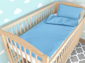 Gyermek pamut ágyneműhuzat kiságyba - kék