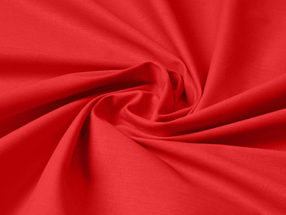 Egyszínű pamutvászon - SUZY piros, méteráru szél. 140 cm