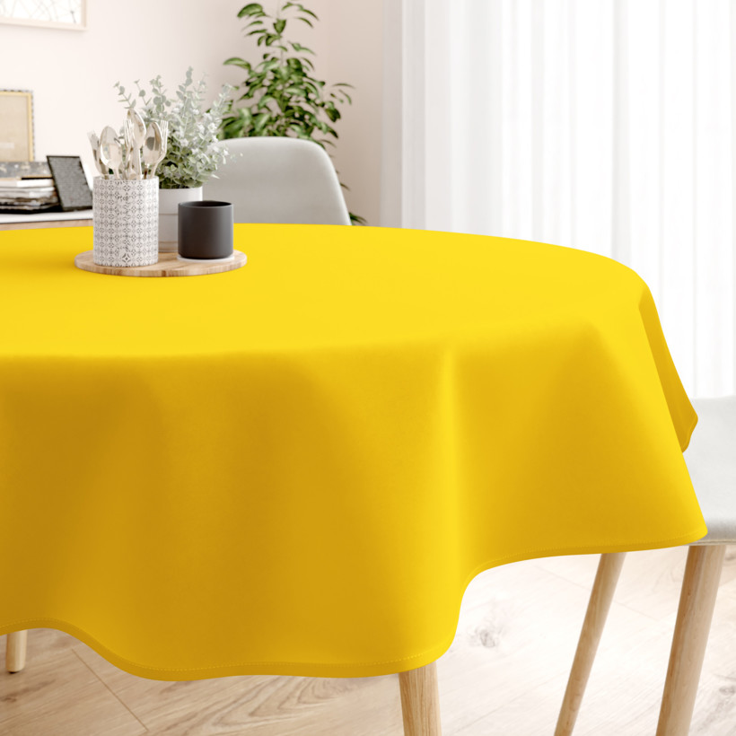 LONETA dekoratív asztalterítő - mélysárga színű - kör alakú