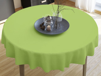 Pamut asztalterítő - zöld - kör alakú