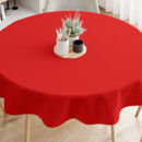 Pamut asztalterítő - piros - kör alakú