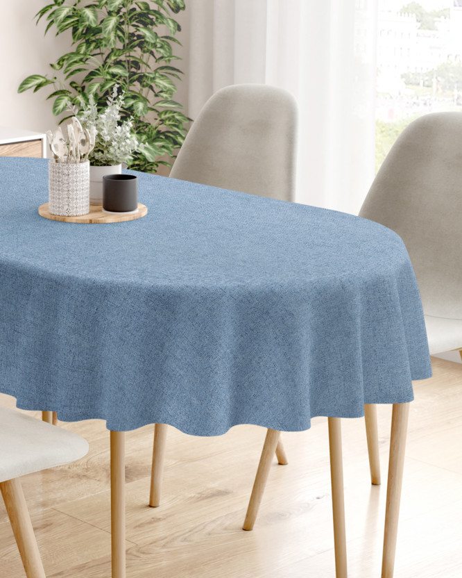 LONETA dekoratív asztalterítő - kék természetes - ovális