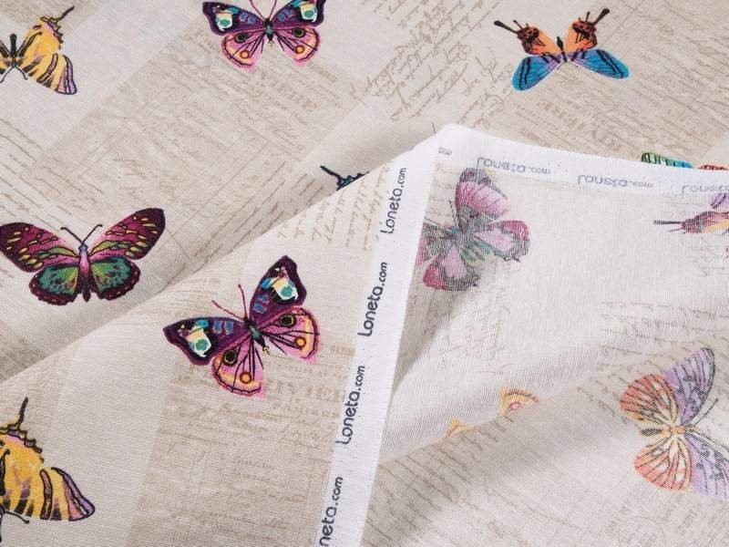 Dekoratív szövet LONETA - PAPILON C - 101 pillangók