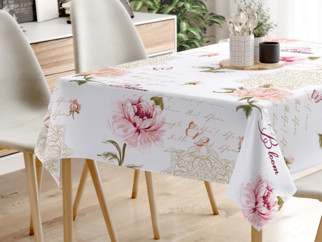 Pamut asztalterítő - pünkösdi rózsa virágmintás