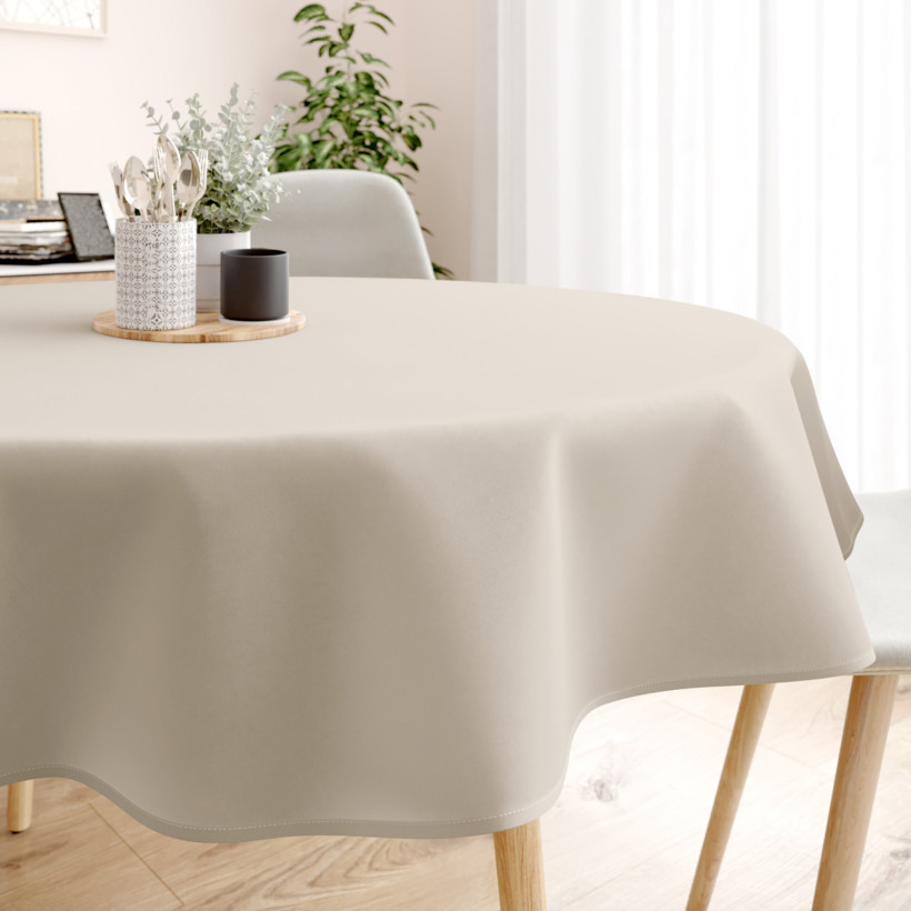 Pamut asztalterítő - latte - kör alakú