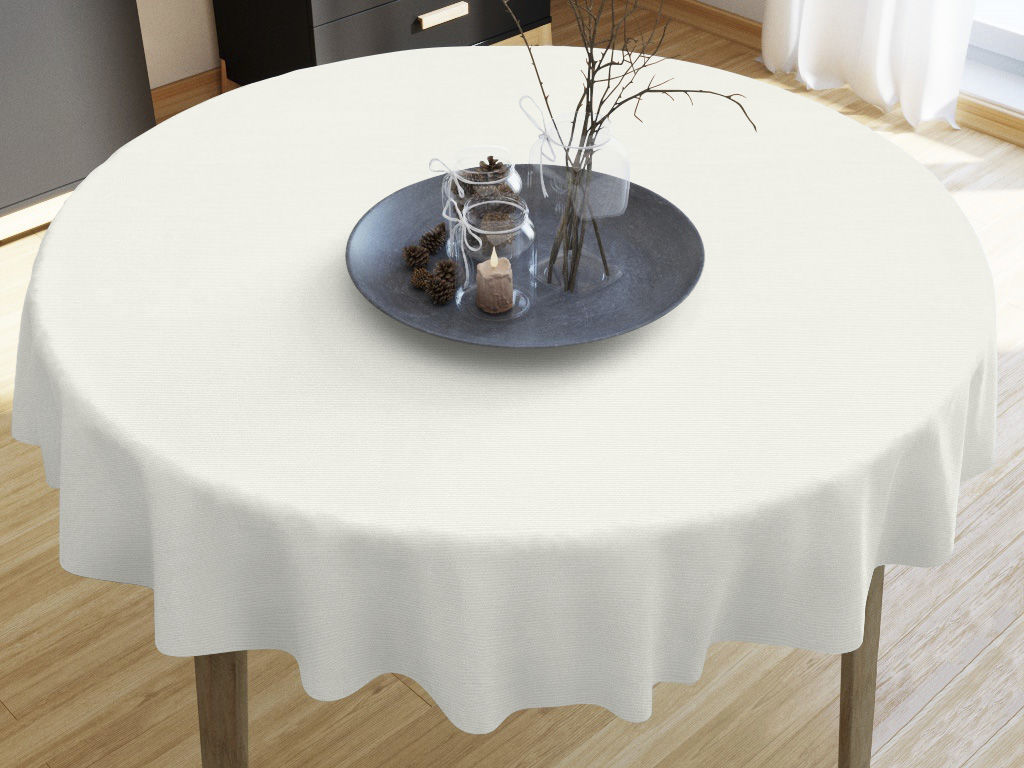 VERONA dekoratív asztalterítő - krémszínű - kör alakú