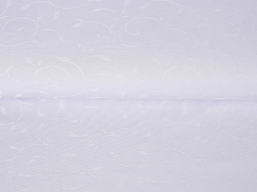 Luxus teflon szövet terítőknek - fehér és lila, nagy ornamentekkel ékesített