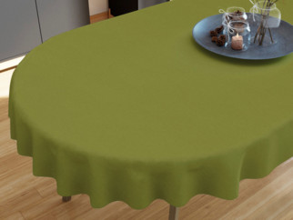 LONETA dekoratív asztalterítő -  olívaszínű - ovális