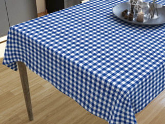 MENORCA dekoratív asztalterítő - kék - fehér kockás