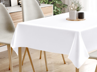 Dekoratív asztalterítő - fehér, szatén fényű