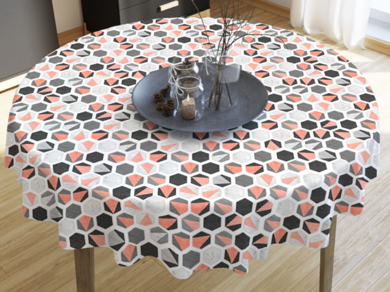 LONETA dekoratív asztalterítő - hatszögek kör alakú