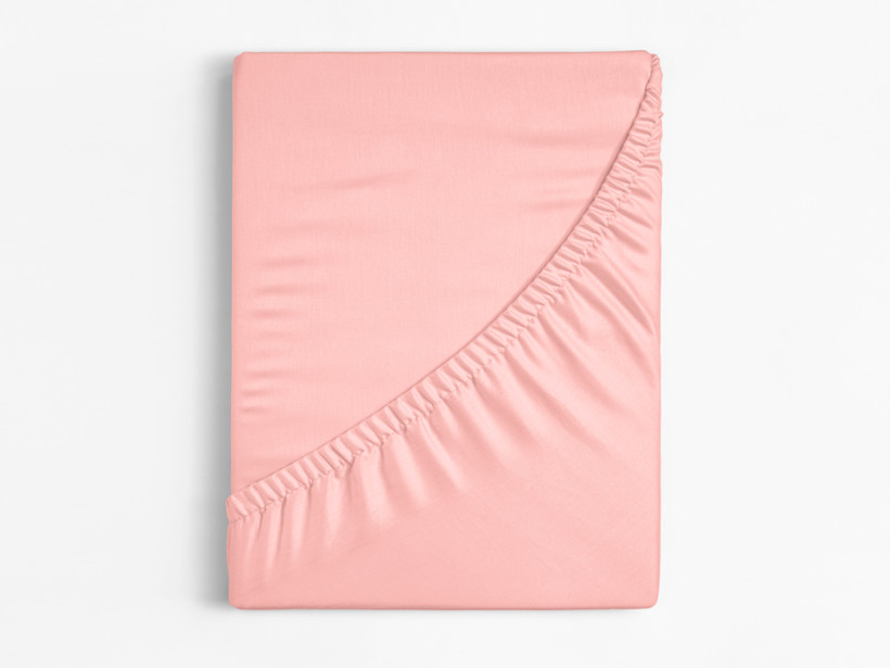 Körgumis pamut lepedő - pasztell rózsaszín