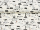 Pamut krepp anyag - cikkszám 501, szürke szamárkák - szélesség 145 cm