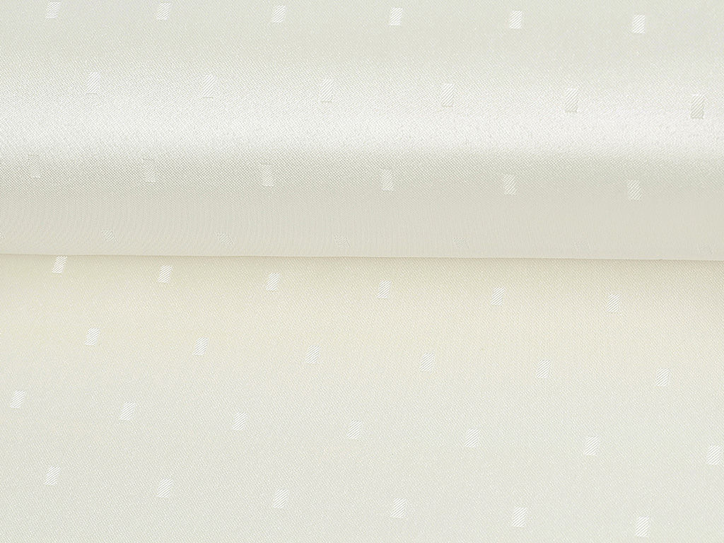 Luxus teflon szövet terítőknek - vanilia színű alapon fényes négyzetek
