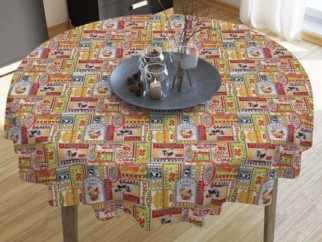 LONETA dekoratív asztalterítő - farm - kör alakú